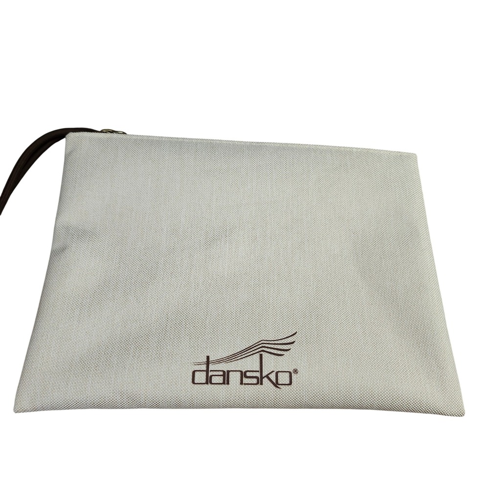 Dansko Cream Brown Canvas Zippered Pouch Wristlet RN 127453 LA018727